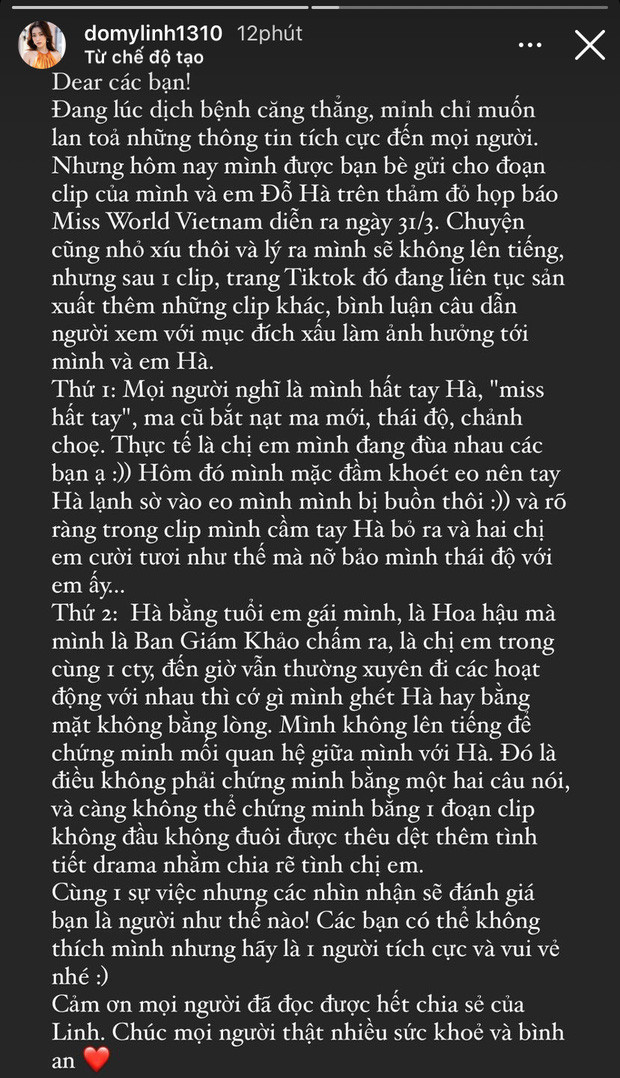 Đỗ Mỹ Linh chính thức 'ba mặt một lời' với Đỗ Thị Hà về lùm xùm hất tay, tỏ thái độ với đàn em Ảnh 4