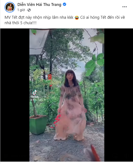 Bài đăng của Thu Trang trên Facebook.