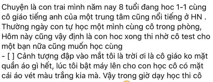 Xôn xao clip cô giáo dạy Tiếng Anh 'không mặc quần áo' khi dạy online cho nam sinh mới chỉ 8 tuổi Ảnh 1