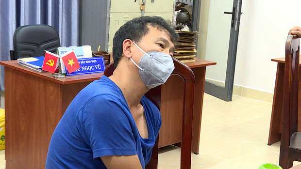 Đối tượng Hải tại cơ quan công an. Ảnh: Pháp luật & Bạn đọc