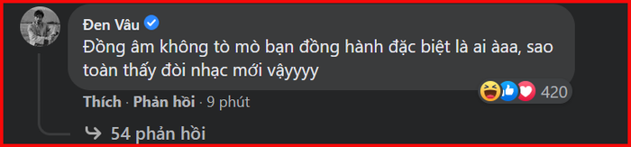 Dòng bình luận đầy hài hước của Đen