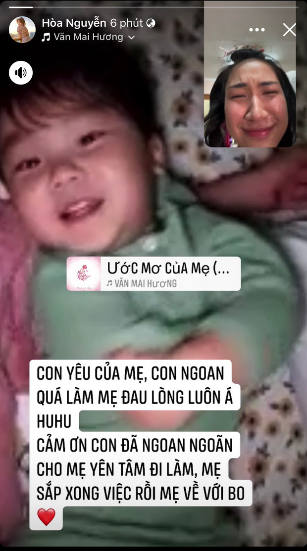 Trước đó, nữ ca sĩ đã từng tâm sự xúc động khi chuẩn bị phải xa con.