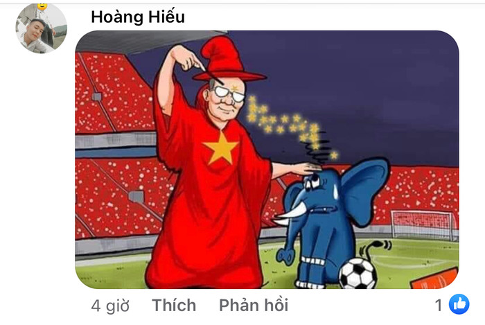Fan Việt Nam “cà khịa” Thái Lan với ảnh ông Park làm phù thuỷ thu phục ”Voi chiến”.