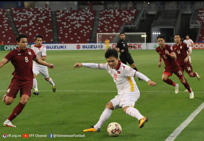 Tuyển Việt Nam đã rất nỗ lực nhưng không thể ghi bàn trước Thái Lan. Ảnh: VFF