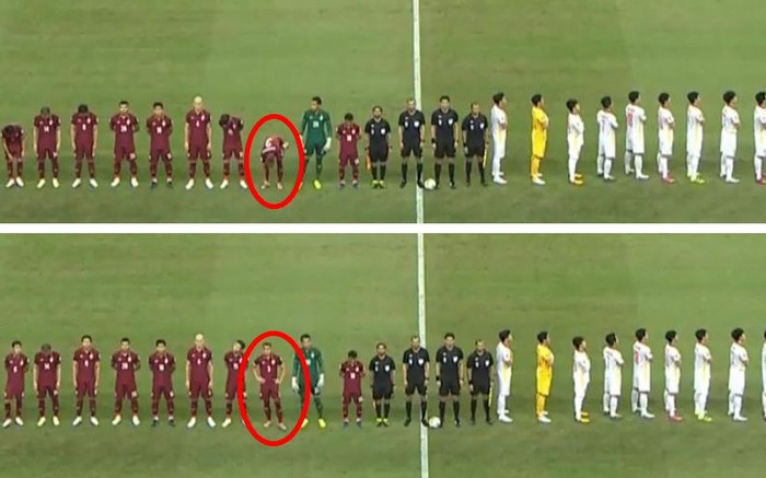 'Cầu thủ đá xấu nhất AFF Cup 2020' chống nạnh trong lúc tuyển Việt Nam hát Quốc ca Ảnh 2