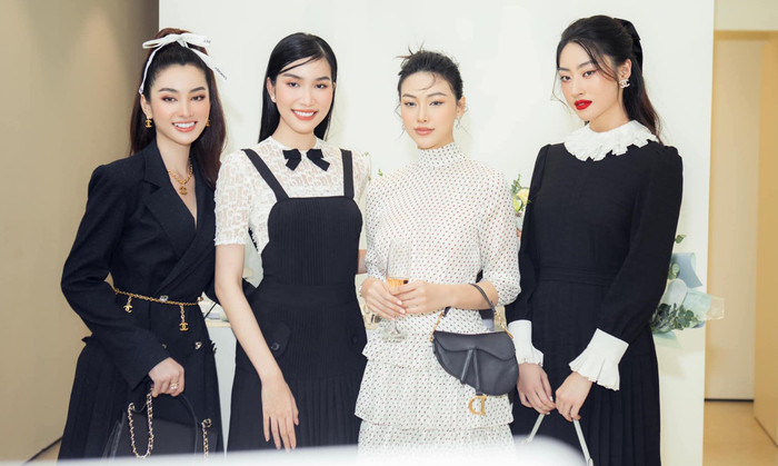 Thậm chí khi đọ sắc cùng dàn Hoa hậu như Phương Anh, Lương Thùy Linh hay Phương Khánh, Cẩm Đan cũng chẳng hề lép vế thậm chí còn được fan khen xinh đẹp hơn.&nbsp;