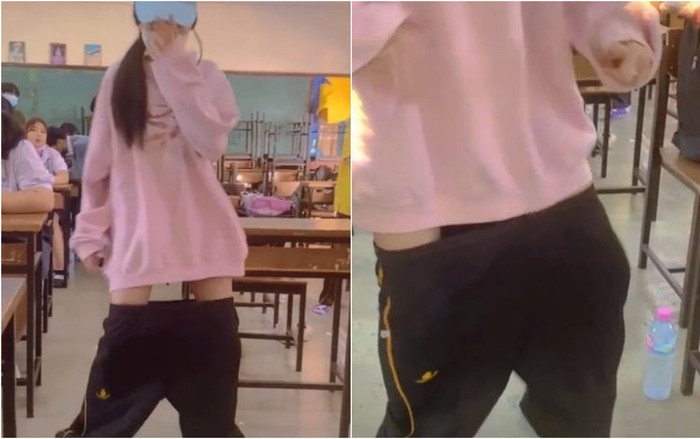 Kéo quần xuống tận gối rồi hồn nhiên nhún nhảy trong lớp học, nữ sinh bị 'ném đá' dữ dội Ảnh 2