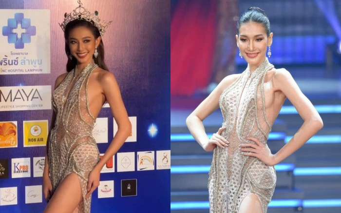 Thuỳ Tiên mặc lại váy của Á hậu chuyển giới Thái Lan, nhan sắc quyến rũ 'bất phân thắng bại' Ảnh 2