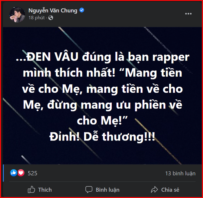 Bài viết trên trang cá nhân của Nguyễn Văn Chung