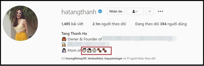 Dòng chú thích vừa được Hà Tăng cập nhật trên Instagram cá nhân