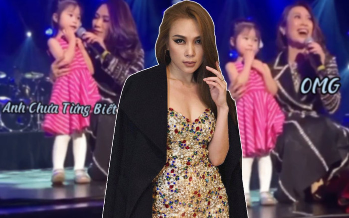 Biểu cảm 'khoái khoái' của Mỹ Tâm khi được fan nhí 3 tuổi lên tận sân khấu song ca 'không trượt phát nào' Ảnh 2