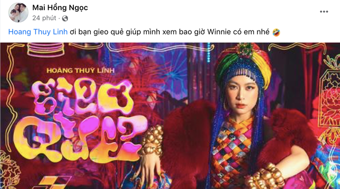 Đông Nhi luôn tiện nhờ người bạn thân gieo cho một quẻ để biết khi nào Winnie có em.