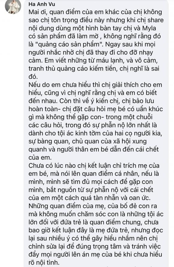 'Cãi tay đôi' với Phương Mai, Hà Anh cũng bẽ bàng xoá status và xin lỗi mẹ ruột bé gái 8 tuổi bị bạo hành Ảnh 3