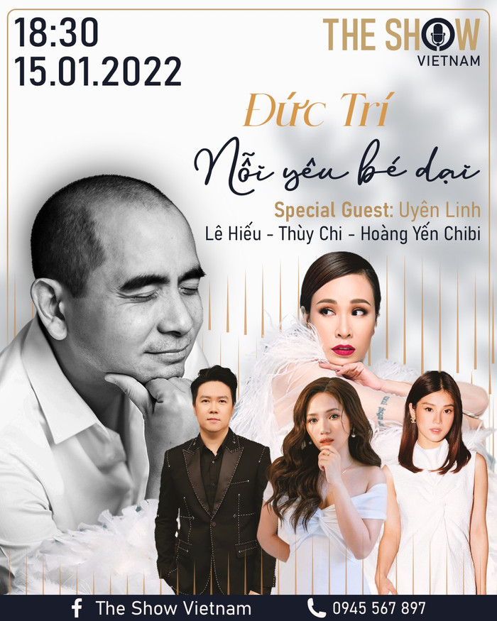 Nhạc sĩ Đức Trí tổ chức đêm nhạc Nỗi Yêu Bé Dại cùng 4 khách mời.