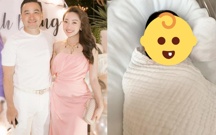 Bà xã Chi Bảo khoe cận mặt nhóc tỳ mới chào đời: giống bố như tạc Ảnh 2