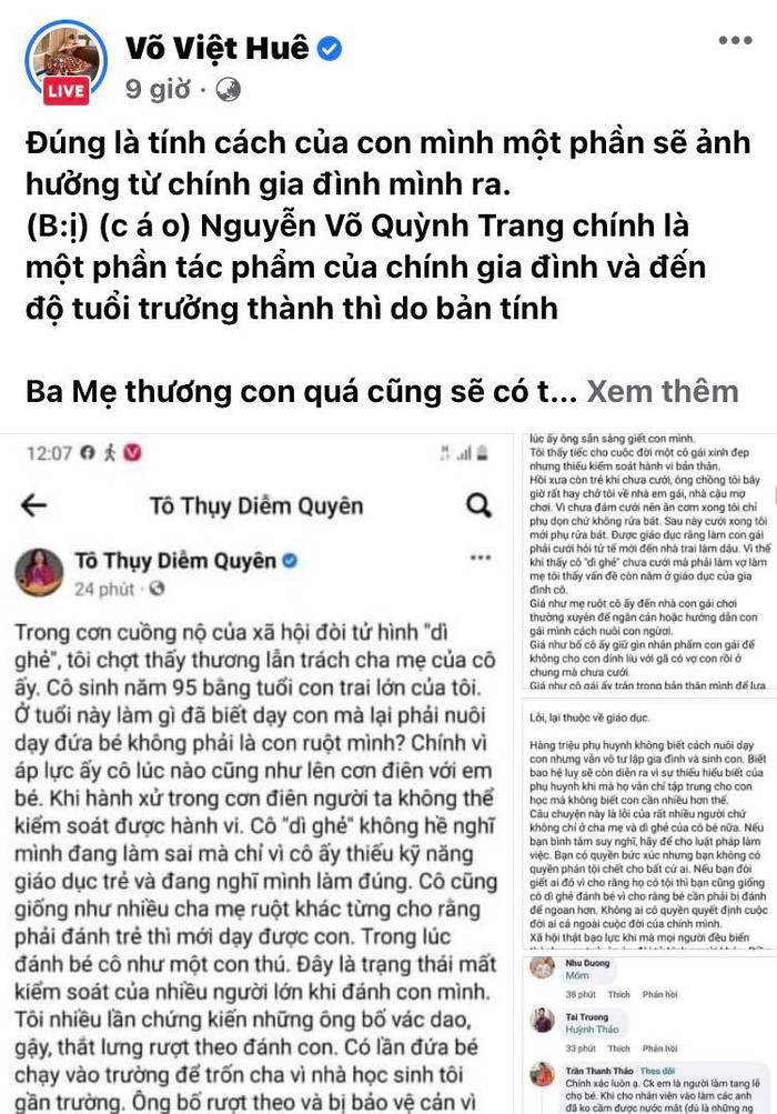 Bà xã Lê Hoàng bức xúc.