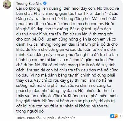 Trương Bảo Như lên tiếng phản đối gay gắt quan điểm trên của vị chuyên gia giáo dục.