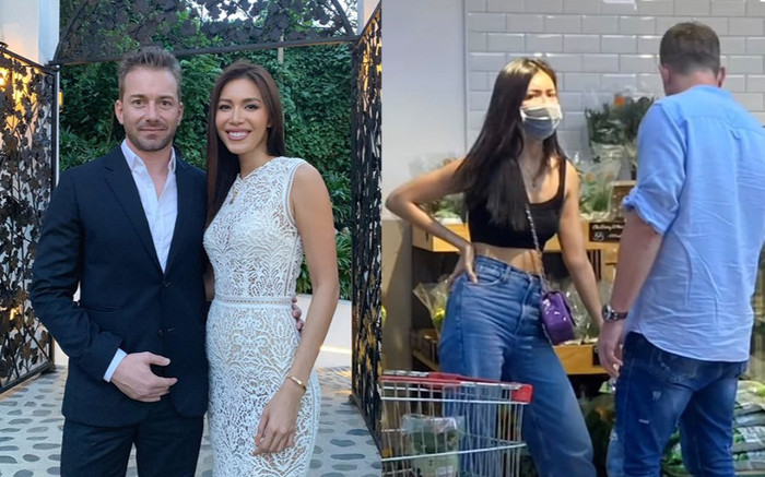 Minh Tú và bạn trai người Đức bị khán giả bắt gặp, chụp ảnh lén khi đi siêu thị Ảnh 2