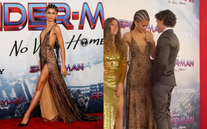 Mặc quá hở, bạn gái Người Nhện Zendaya liên tục chật vật chỉnh váy áo trên thảm đỏ Ảnh 2