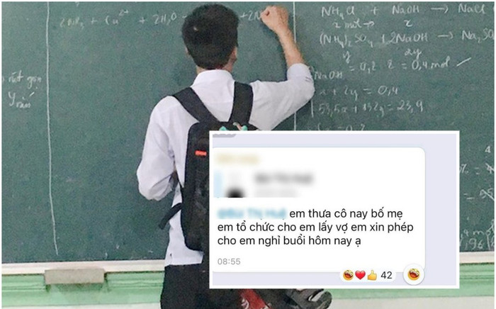 Nam sinh đưa ra lý do xin nghỉ học không thể nào chính đáng hơn khiến cô giáo nhất định đồng ý Ảnh 2