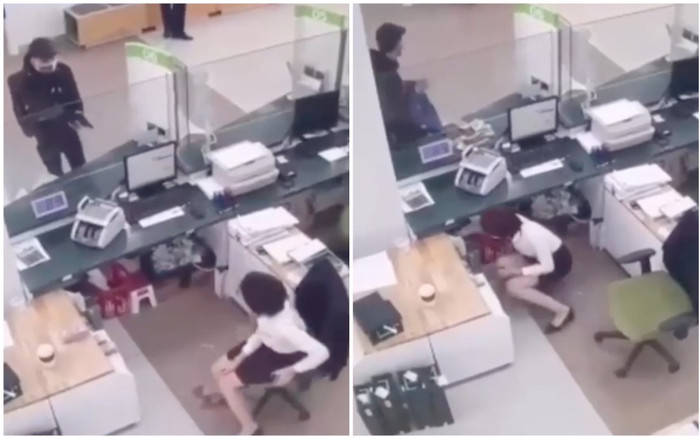 Clip toàn cảnh vụ cướp ngân hàng bằng vật nghi súng, vô cùng manh động ở Hải Phòng Ảnh 2