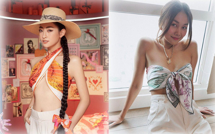 Sao Việt quấn khăn mỏng làm áo: Lương Thuỳ Linh lả lơi gợi cảm vô đối Ảnh 2