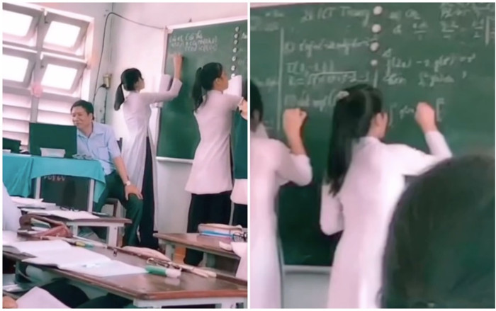 Cho học sinh lên bảng làm bài, thầy giáo âm thầm mở đoạn video này khiến dân mạng tranh cãi Ảnh 2