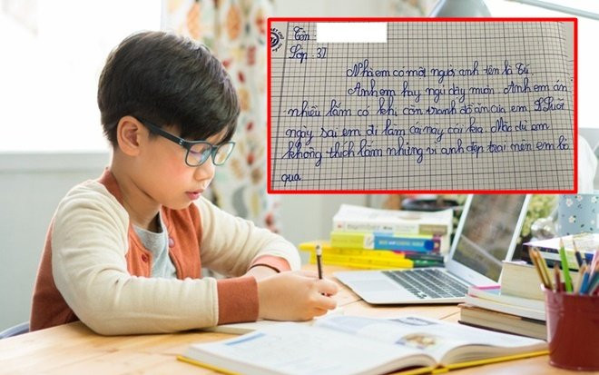 Học sinh tiểu học kể loạt thói xấu trong bài văn tả anh trai, đến câu cuối lại bất ngờ 'quay xe' Ảnh 2