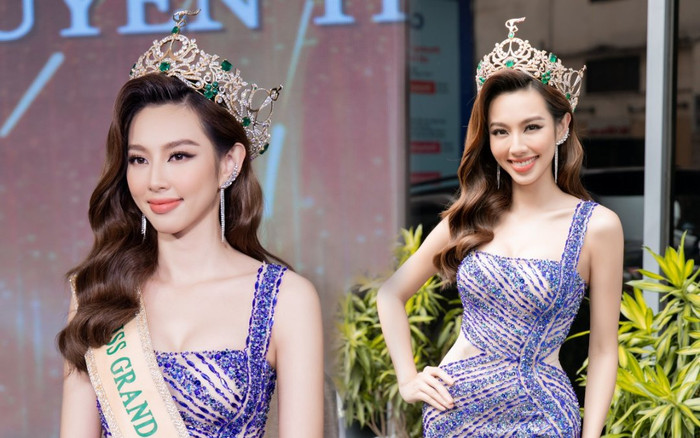 Thùy Tiên rạng rỡ mặc đầm 'Hào quang' về thăm trường cũ Ảnh 2