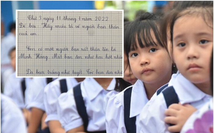 Làm văn tả về bạn, bé gái bê luôn khuôn mẫu của nàng Bạch Tuyết vào bài viết Ảnh 2