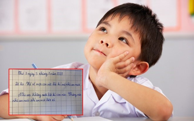 Học sinh tiểu học viết vỏn vẹn 2 câu trong bài văn tả con vật, giáo viên đọc xong mà lắc đầu chịu thua Ảnh 2