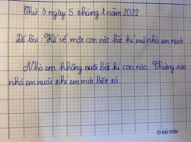 Học sinh tiểu học viết vỏn vẹn 2 câu trong bài văn tả con vật, giáo viên đọc xong mà lắc đầu chịu thua Ảnh 3