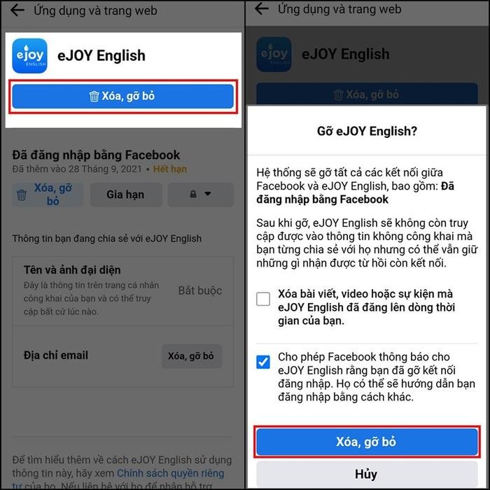 Cách gỡ liên kết Facebook với ứng dụng khác Ảnh 4