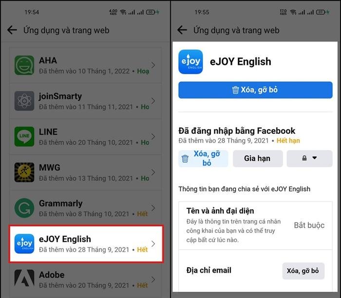 Cách gỡ liên kết Facebook với ứng dụng khác Ảnh 3