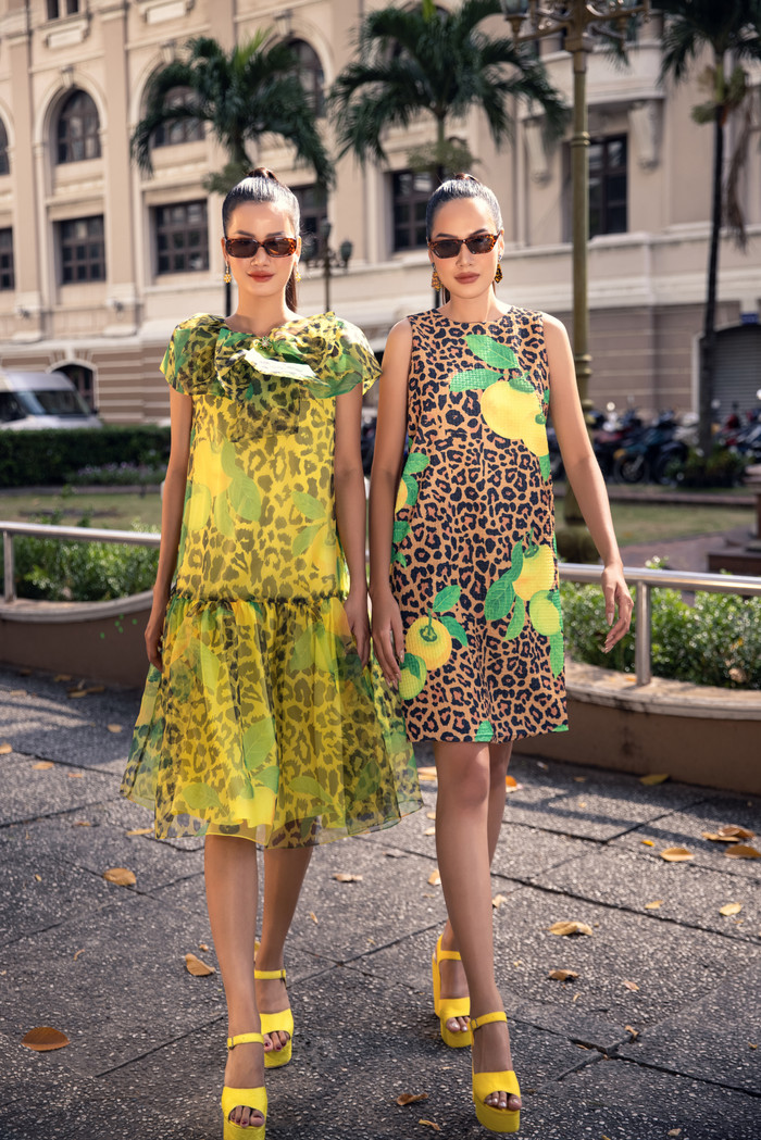 Hương Ly, Hoàng Phương đẹp tươi tắn với váy áo hoạ tiết quả thị mùa Xuân Ảnh 4