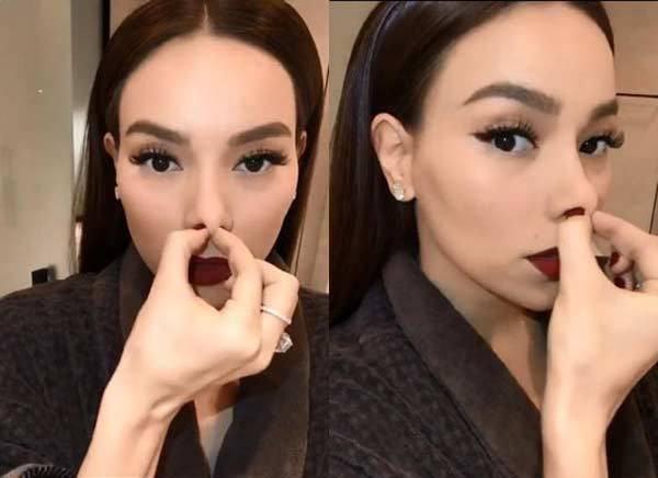 Hồ Ngọc Hà cũng từng 'hành' chiếc mũi để khẳng định đây là nét đẹp hoàn toàn tự nhiên.