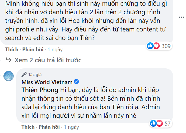 Ekip Miss World Việt Nam đã nhanh chóng đính chính lại thông tin.