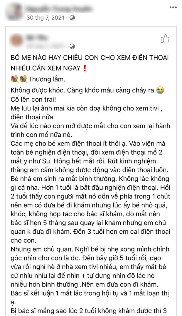 Nghi phạm từng chia sẻ bài viết về cách chăm sóc trẻ em.