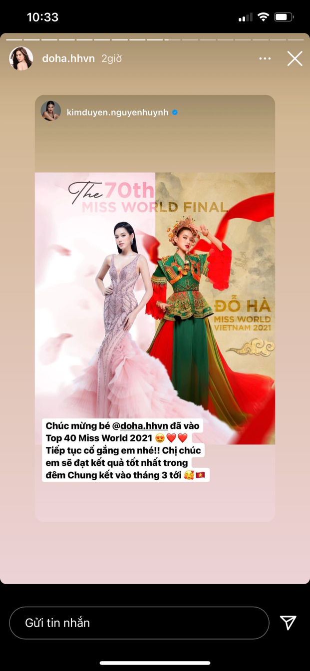 Thuỳ Tiên, Đỗ Mỹ Linh cùng dàn Hậu chúc mừng Đỗ Thị Hà xuất sắc lọt Top 40 Miss World 2021 Ảnh 7