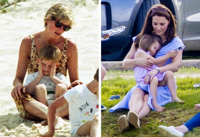 Kỳ nghỉ của gia đình hoàng gia, năm 1990 và 2018.