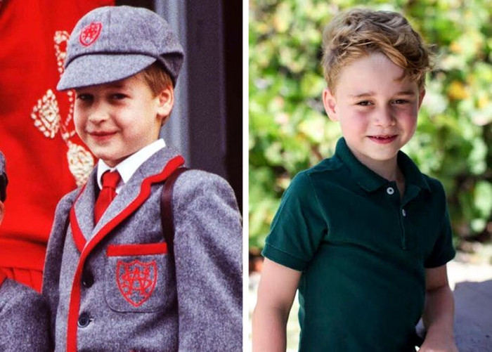 Hoàng tử George năm lên 7 rất giống cha.