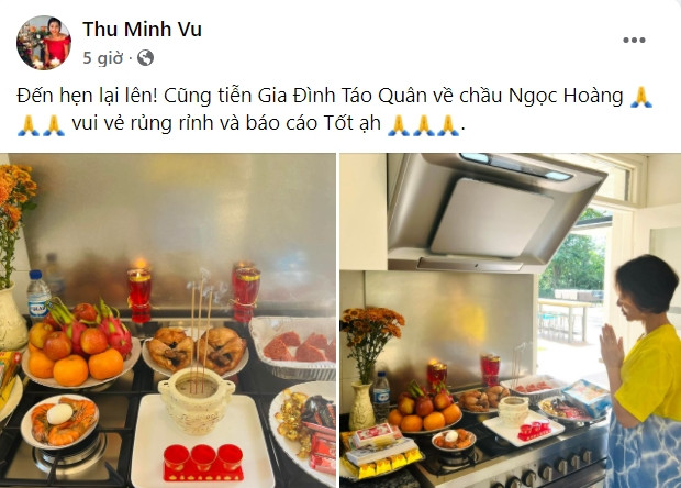 Sao Việt khoe mâm cúng ông Công ông Táo: Mai Phương Thúy gây sốc với bún đậu Ảnh 3