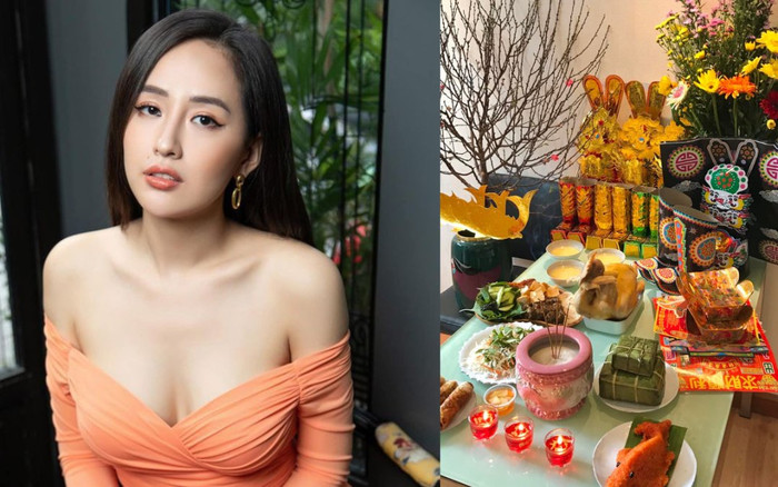 Sao Việt khoe mâm cúng ông Công ông Táo: Mai Phương Thúy gây sốc với bún đậu Ảnh 2