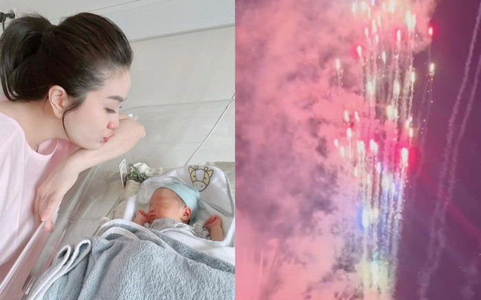 Gia đình một sao Việt chơi lớn, quyết định bắn pháo hoa để mừng nhóc tỳ ra đời Ảnh 2