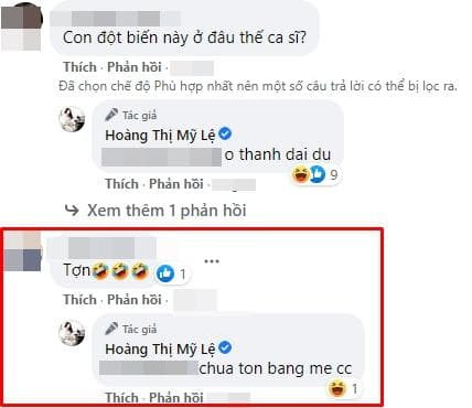Mỹ Lệ bình luận tung hứng cùng bạn bè