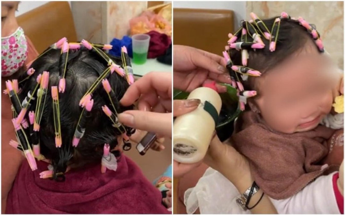 Đưa con gái 1,5 tuổi đi uốn xoăn tóc làm đẹp dịp Tết, người mẹ lẫn chủ tiệm tóc bị dân mạng mắng xối xả Ảnh 2