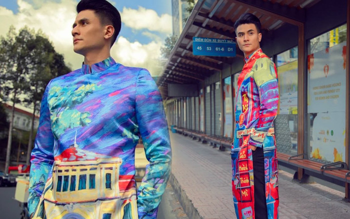 Vĩnh Thụy pose dáng chuẩn siêu mẫu, điển trai 'không đối thủ' với áo dài Ảnh 2