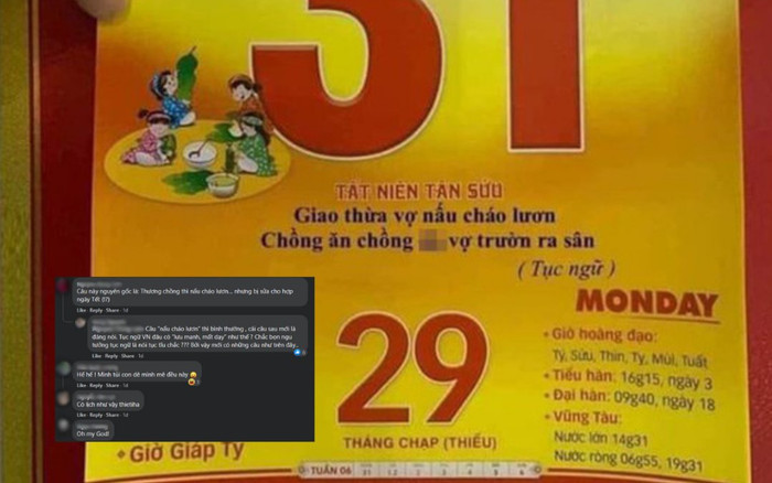 Tờ lịch xuất hiện câu chữ thô tục: 'Chồng ăn chồng...', chuyên gia nhận định 'không thể chấp nhận được' Ảnh 2