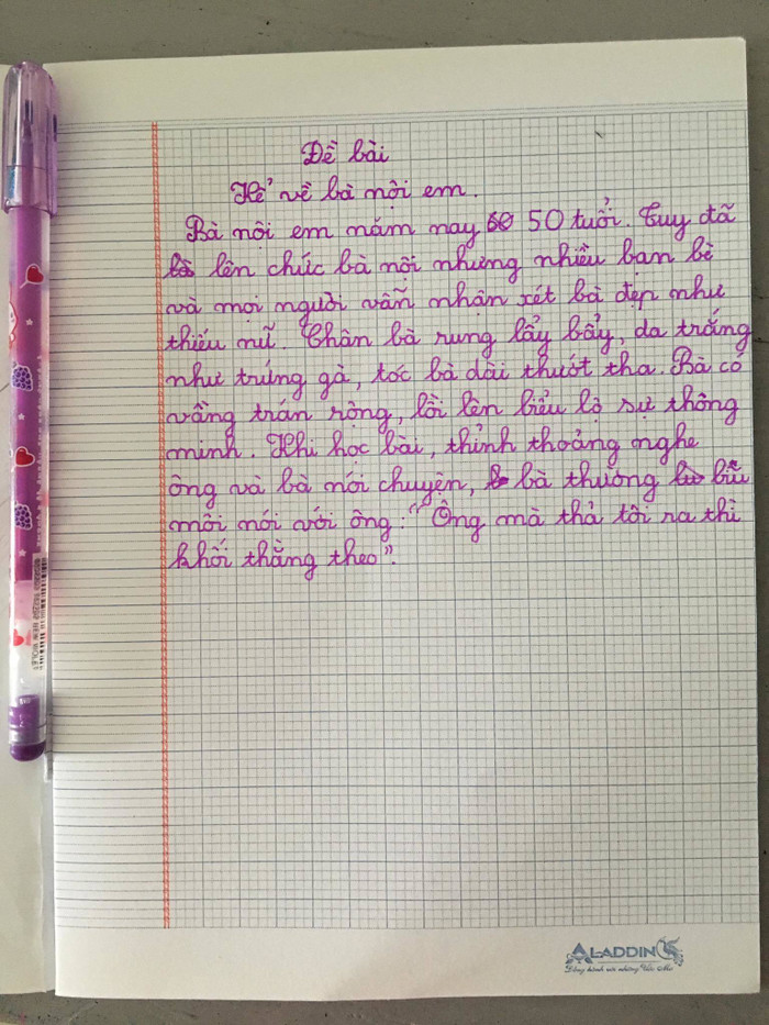 Làm văn kể về người thân, HS lớp 2 khiến dân tình cười ngất khi kể lại lần lén nghe ông bà nội trò chuyện Ảnh 1