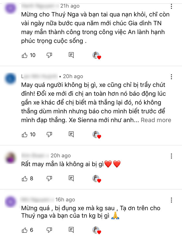 Dưới phần bình luận, người hâm mộ bày tỏ sự lo lắng và hỏi thăm tới Thúy Nga.